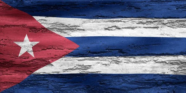 Drapeau National Cuba Sur Fond Mur Grunge — Photo
