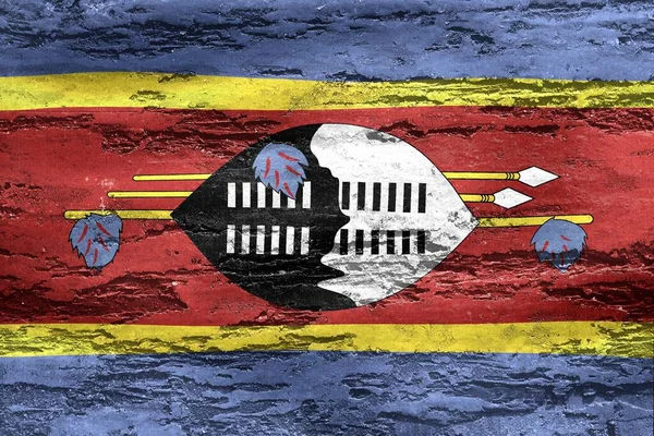 Una Ilustración Realista Bandera Eswatini Con Una Textura Gruesa — Foto de Stock