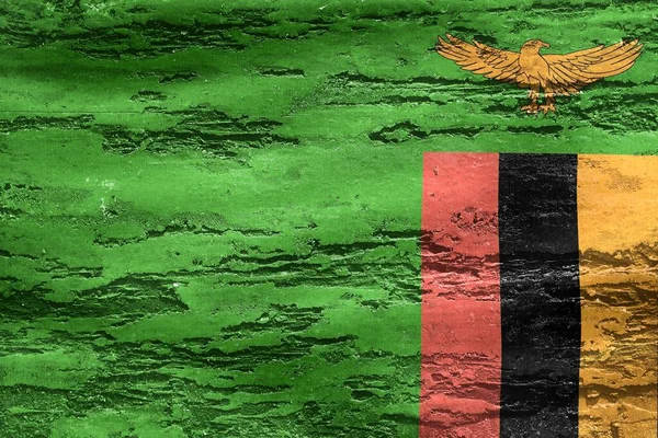 Una Ilustración Bandera Zambia Sobre Fondo Concreto —  Fotos de Stock