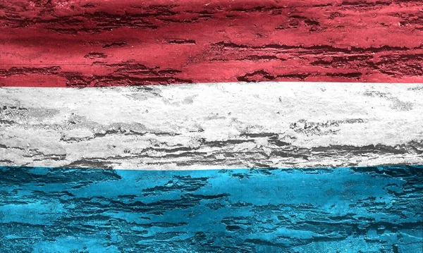 Una Bandera Nacional Luxemburgo Fondo Del Muro Grunge —  Fotos de Stock