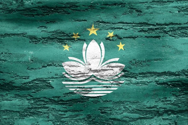 The Macao flag painted on a wooden surface