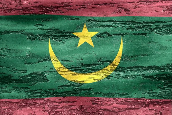 Bandiera Della Mauritania Dipinta Una Superficie Legno — Foto Stock