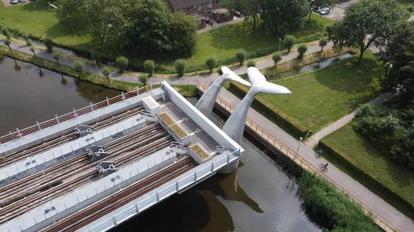 Hollanda Spijkenisse Deki Akkers Metro Istasyonunun Hava Görüntüsü — Stok fotoğraf