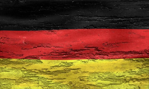 The Germany flag painted on a wooden surface