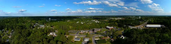 Aerial Shot Neighborhood Surrounded Beautiful Green Trees — Stock Photo, Image