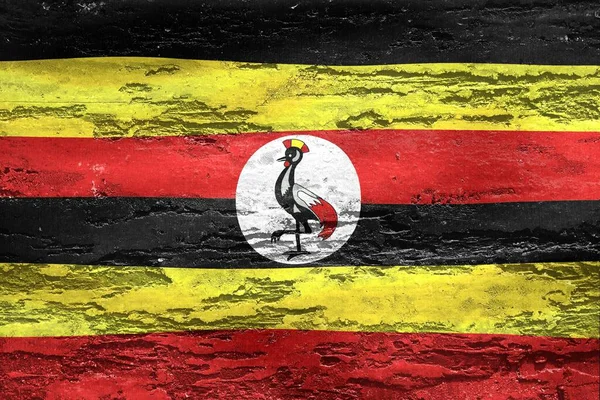 Ілюстрація Прапора Уганди Бетонному Тлі — стокове фото