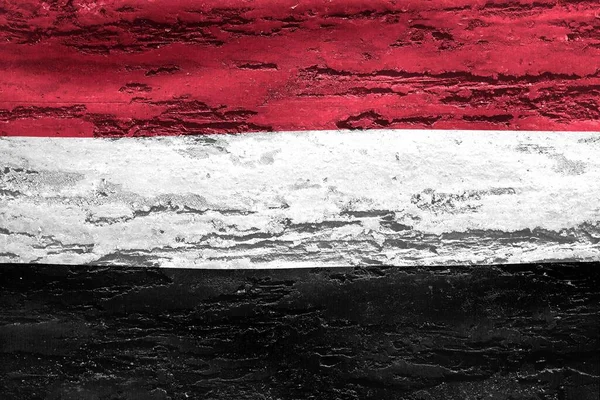Illustrazione Della Bandiera Yemenita Uno Sfondo Concreto — Foto Stock