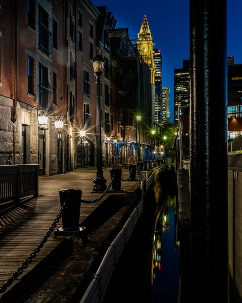 Uma Visão Noturna Cidade Terra Nova Canadá — Fotografia de Stock