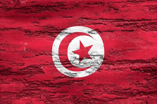 Illustration Tunisia Flag Concrete Background — Stock Photo, Image
