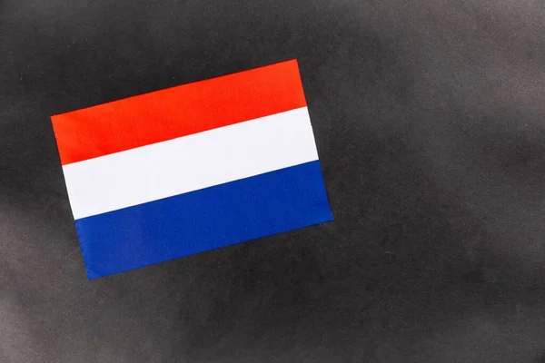 Close Bandeira Luxemburgo Fundo Escuro Com Espaço Cópia — Fotografia de Stock