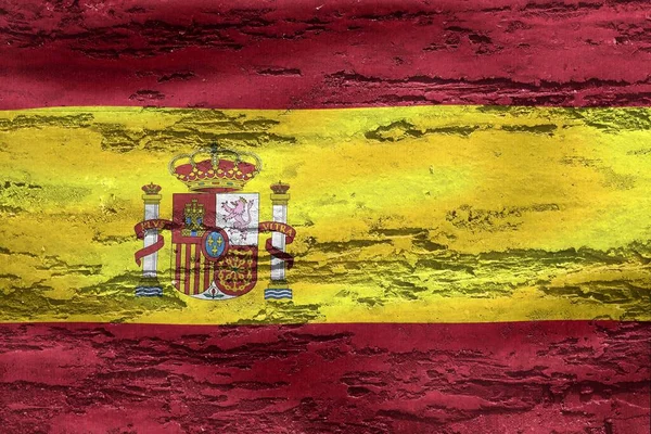 Una Bandera Nacional España Fondo Del Muro Grunge — Foto de Stock