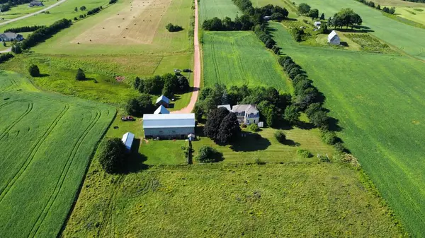 農村部の農場です 空中射撃 — ストック写真