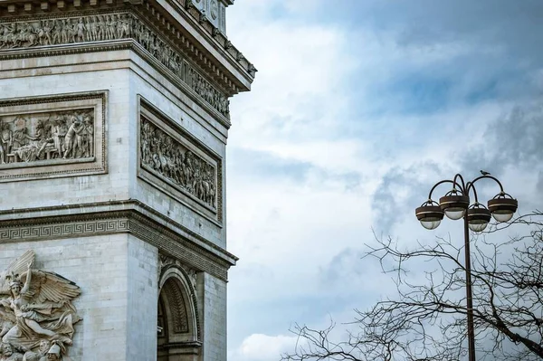 Вигляд Частину Тріумфальної Арки Парижі Франція — стокове фото
