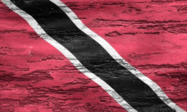 Illustration Trinidad Och Tobago Flaggan Konkret Bakgrund — Stockfoto