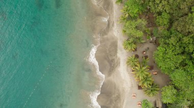 Yaz boyunca Karayip sahilinin güzel bir manzarası.