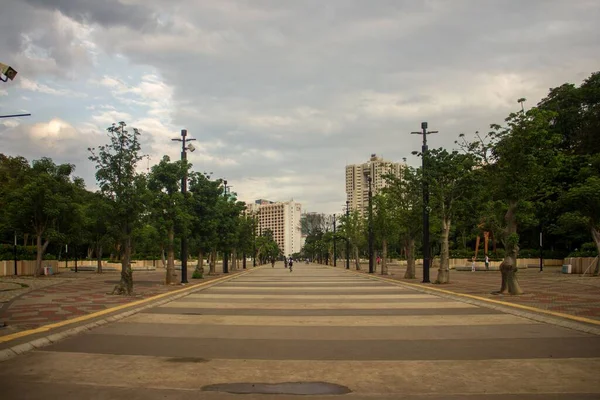 View City Buildings End Wide Street Boulevard — Stock Photo, Image