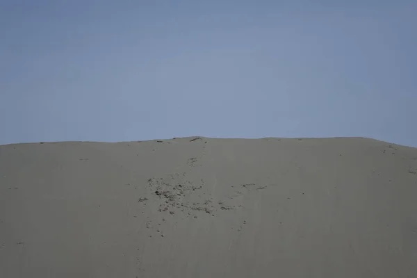 Pile Dry Grey Sand Cement Blue Sky Concept Desert Construction — Stock Photo, Image
