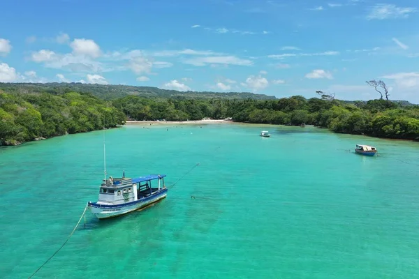 Bird Eye View Boats Water Beach Diamante Dominican Republic — Stock Photo, Image