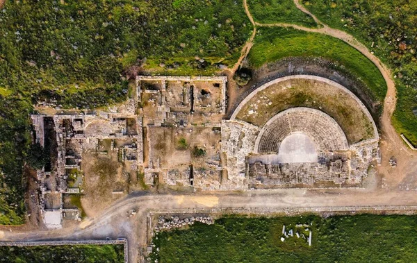 An aerial view of the archaeological site of Nea Paphos