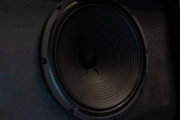 Closeup Black Vintage Speaker — Stock Photo, Image