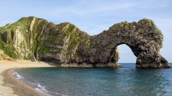 Een Betoverend Uitzicht Durdle Door Kalksteenboog Bezienswaardigheid Aan Dorset Jurassic — Stockfoto