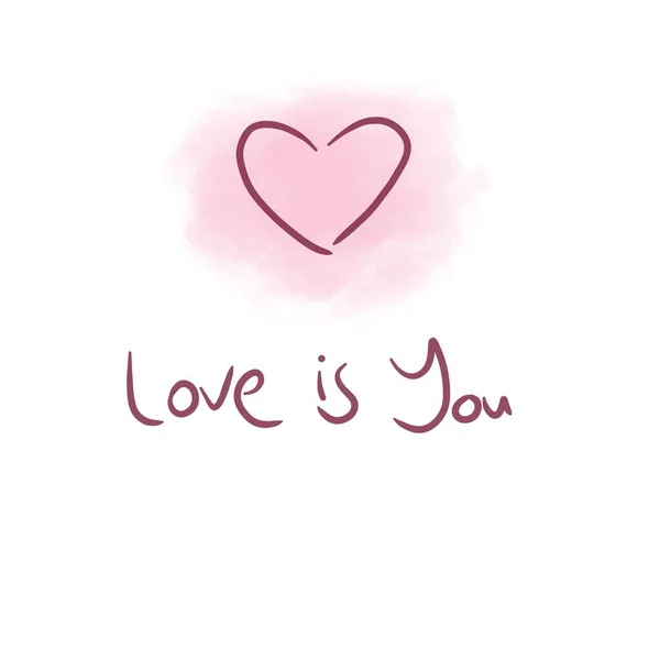 Sevgi Sensin Mesajıyla Çizilmiş Bir Kalp Şeklinin Çizimi — Stok fotoğraf