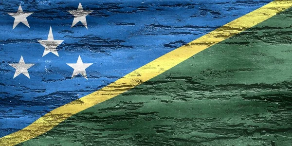 Bandera Las Islas Salomón Bandera Tela Ondeante Realista —  Fotos de Stock