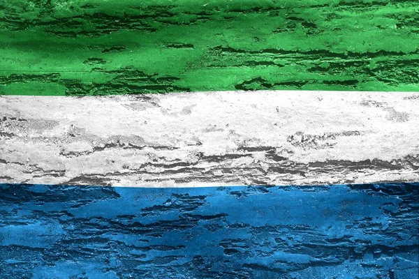 塞拉利昂国旗的3D图解 现实的挥动面料国旗 — 图库照片
