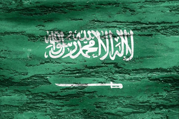 Una Ilustración Bandera Arabia Saudita Bandera Tela Ondeante Realista —  Fotos de Stock