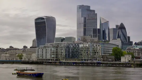 Das Stadtbild Jenseits Der Themse Richtung City London — Stockfoto
