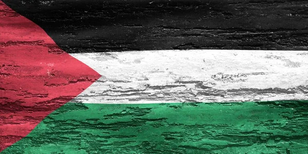 Palestinská Vlajka Realistická Vlajka Vlnění Tkaniny — Stock fotografie