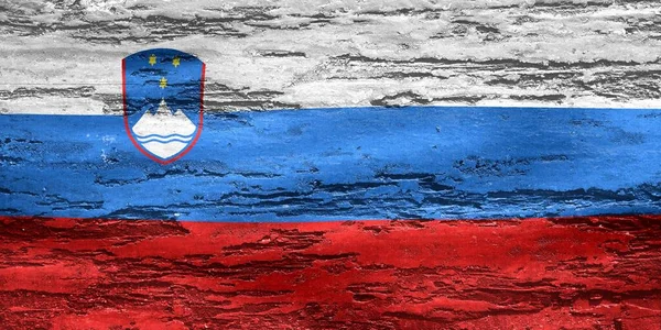 Ilustracja Flagi Słowenii Realistyczna Flaga Falistej Tkaniny — Zdjęcie stockowe