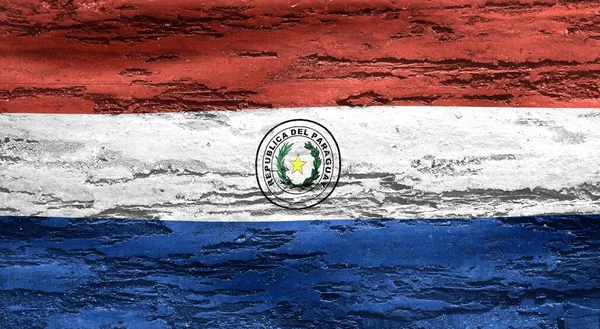 Paraguay Bayrağı Gerçekçi Kumaş Bayrağı — Stok fotoğraf