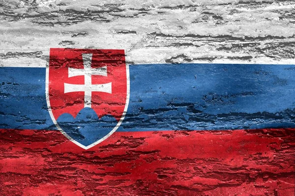 Illustration Den Slovakiska Flaggan Realistisk Vinka Tyg Flagga — Stockfoto