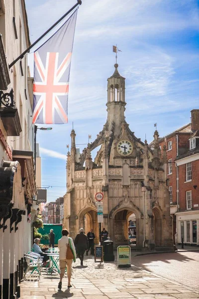 Une Vue Quotidienne Verticale Centre Ville Chichester Royaume Uni Par — Photo