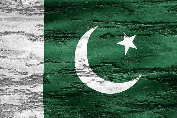 巴基斯坦国旗 现实的挥动面料国旗 — 图库照片
