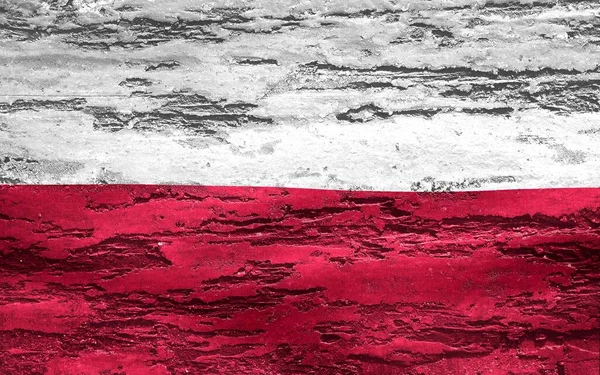 Illustration Polens Flagga Realistisk Vinka Tyg Flagga — Stockfoto