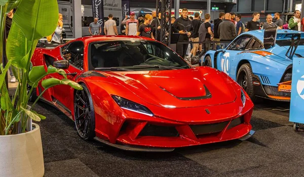 Closeup Shot Red Novitec Ferrari Car Show World Cars — Stock Photo, Image