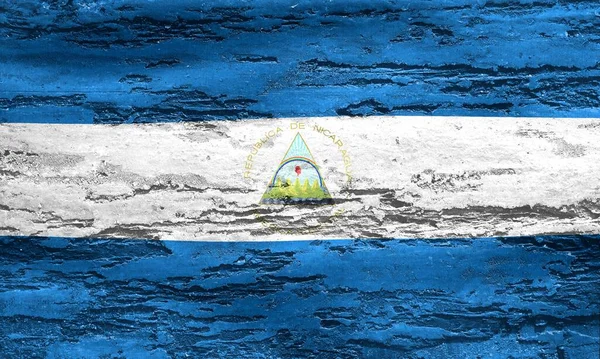 Bandeira Nicarágua Bandeira Tecido Ondulante Realista — Fotografia de Stock