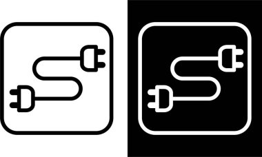 Elektrik prizi ana hatları, dolgu simgesi, elektrik prizi soket simgesi