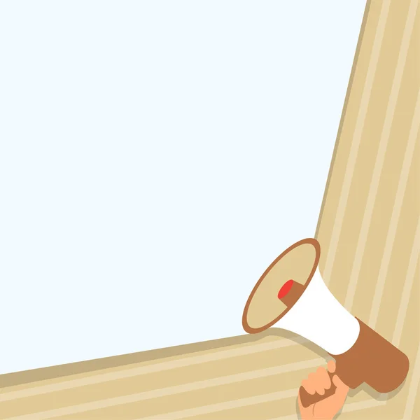 An illustration of a megaphone on a colorful background - announcement background