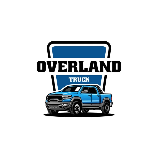 Diseño Del Logo Una Plantilla Camión Azul Sobre Fondo Blanco — Vector de stock