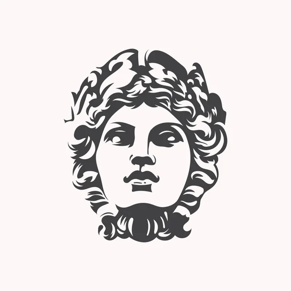 Μια Όμορφη Σιλουέτα Του Απόλλωνα Απομονωμένη Στο Λευκό Φόντο — Διανυσματικό Αρχείο