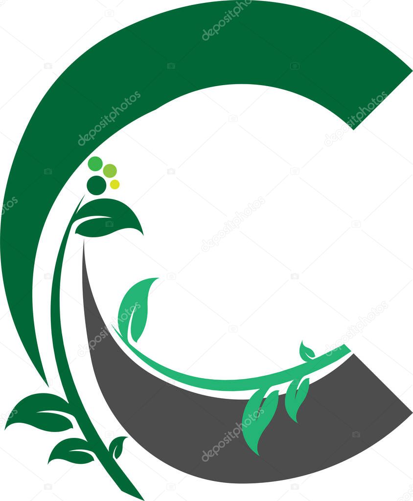 A letter C vector illustration on a white background