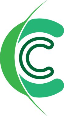 Beyaz arkaplanda C harfi vektör çizimi