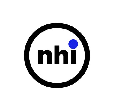 Beyaz arka planda daire içine alınmış bir nhi logosunun vektör çizimi