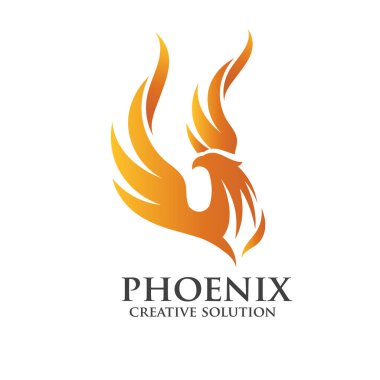 Beyaz arka planda izole edilmiş bir Phoenix baş logosu.