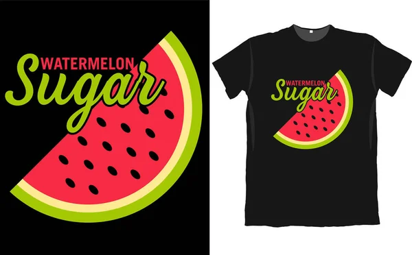 Vattenmelonsocker Illustration Med Vattenmelon För Shirt Tryck — Stock vektor