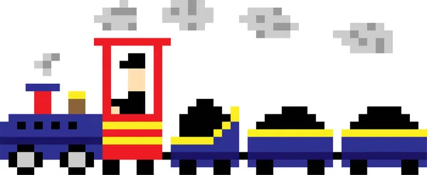 Uma Arte Pixel Trem Isolada Fundo Branco —  Vetores de Stock