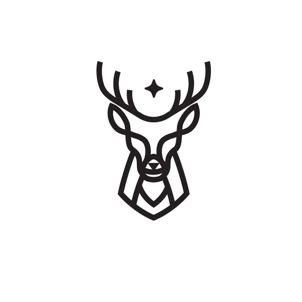 Sebuah Logo Dengan Rusa Latar Belakang Putih - Stok Vektor